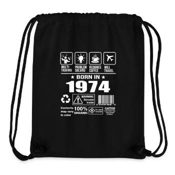 Jahrgang 1974 - Stanley/Stella recycelter Gym Bag - Schwarz - Vorne