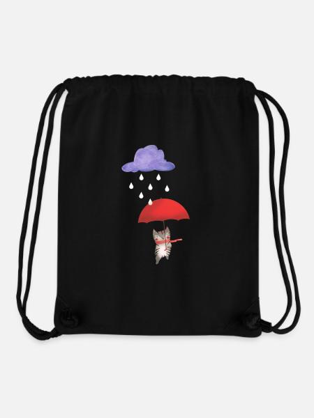 Cat with umbrella - Stanley/Stella Recycled Gym Bag - black