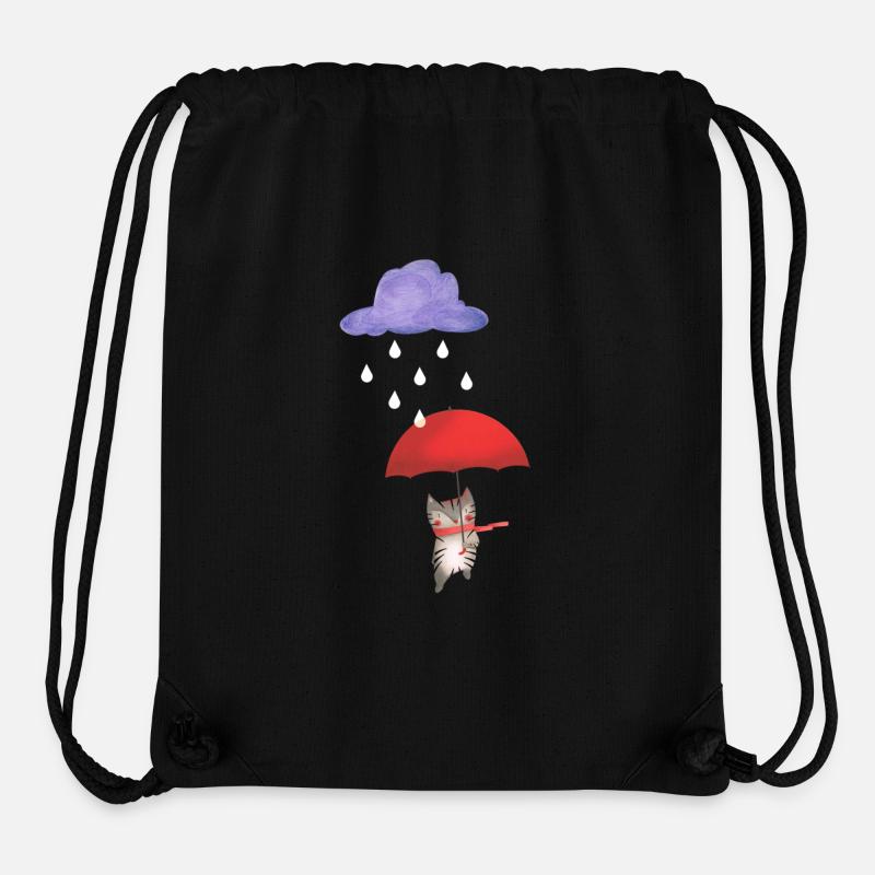 Katze mit Regenschirm - Stanley/Stella recycelter Gym Bag - Schwarz
