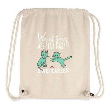 Was ist besser als eine Katze? Geschenk - Stanley/Stella recycelter Gym Bag - Naturweiß - Vorne