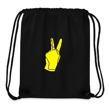 paix jaune - Sac à cordon recyclé Stanley/Stella - noir - Devant