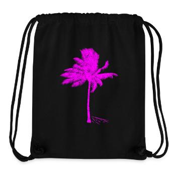 Neon Pink Palm Tree Silhouette - Stanley/Stella Recycled Gym Bag - black - Front