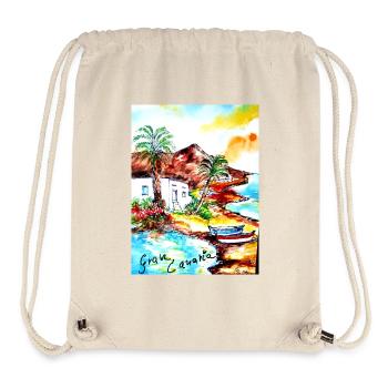 EG Vacances I Gran Canaria I Île I Idée cadeau - Sac à cordon recyclé Stanley/Stella - blanc naturel - Devant