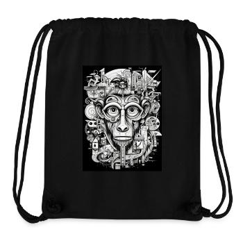 [MB] "Weiser Blick" Nachdenklicher Affe - Stanley/Stella recycelter Gym Bag - Schwarz - Vorne