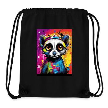 [] Suricate amoureux : affection colorée - Sac à cordon recyclé Stanley/Stella - noir - Devant