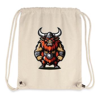 Vikings Enragés aux Cornes de Taureau - Sac à cordon recyclé Stanley/Stella - blanc naturel - Devant