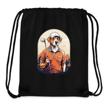 Hund Golfer Golfspieler Design Streetwear - Stanley/Stella recycelter Gym Bag - Schwarz - Vorne