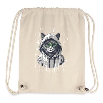 Katze mit Brille | Streetwear Katzenfans - Stanley/Stella recycelter Gym Bag - Naturweiß - Vorne
