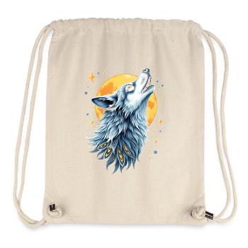 Herzlinie Wolf - Mond-Kunst - Stanley/Stella recycelter Gym Bag - Naturweiß - Vorne