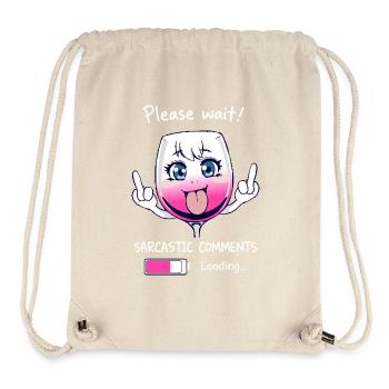Sarkastisches Weinglas - Stanley/Stella recycelter Gym Bag - Naturweiß - Vorne