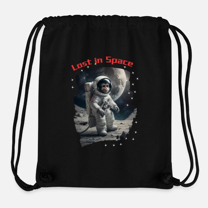Lost in Space - Monkey as Astronaut - Stanley/Stella Recycled Gym Bag - black