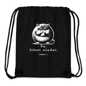 Gros chat/mâle | « Toi. Encore une fois. - Sac à cordon recyclé Stanley/Stella - noir - Devant