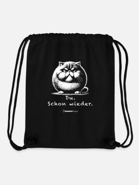 Dicke, mürrische Katze/Kater | "Du. Schon wieder." - Stanley/Stella recycelter Gym Bag - Schwarz