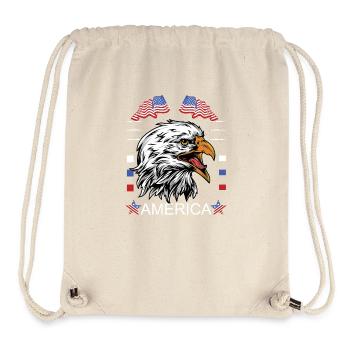 Amerikanischer Adler mit Flaggenmotiv - Stanley/Stella recycelter Gym Bag - Naturweiß - Vorne