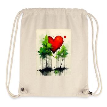 Cœur dans la forêt Aquarelles - Sac à cordon recyclé Stanley/Stella - blanc naturel - Devant