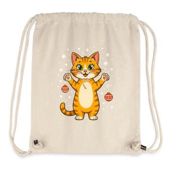 Katze Weihnachten lustig niedlich Katzenliebhaber  - Stanley/Stella recycelter Gym Bag - Naturweiß - Vorne