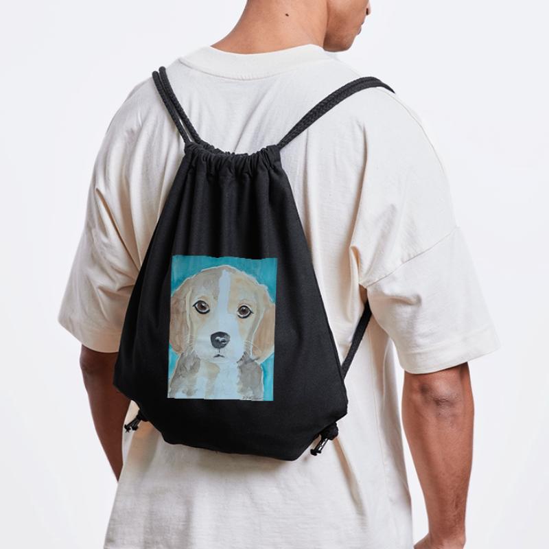 Chiot Beagle, aquarelle Sac à cordon recyclé Stanley/Stella