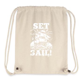 Vintage-Sturmschiff-Segelset - Stanley/Stella recycelter Gym Bag - Naturweiß - Vorne