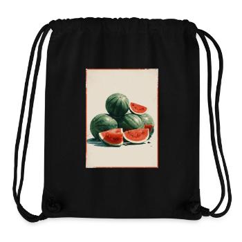 Vintage Wassermelone Scheiben - Stanley/Stella recycelter Gym Bag - Schwarz - Vorne
