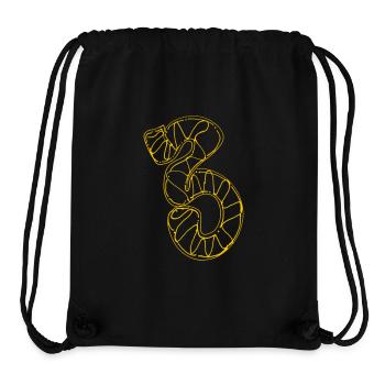 Neon Lines Snake Contour Art: The Yellow 3 - Stanley/Stella Recycled Gym Bag - black - Front