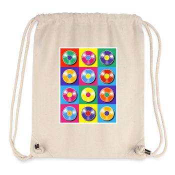 Vinyl Albums Pop Art Collage - Stanley/Stella Recycled Gym Bag - natural - Front