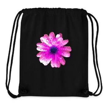 Blume in pink mit Regentropfen - Stanley/Stella recycelter Gym Bag - Schwarz - Vorne