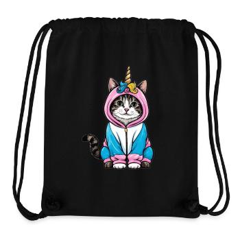 Einhorn Katze - Stanley/Stella recycelter Gym Bag - Schwarz - Vorne