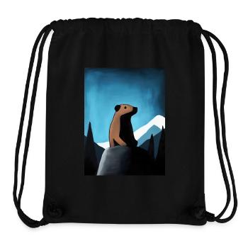 Marmot in Mountain Landscape | Painting - Stanley/Stella recycelter Gym Bag - Schwarz - Vorne