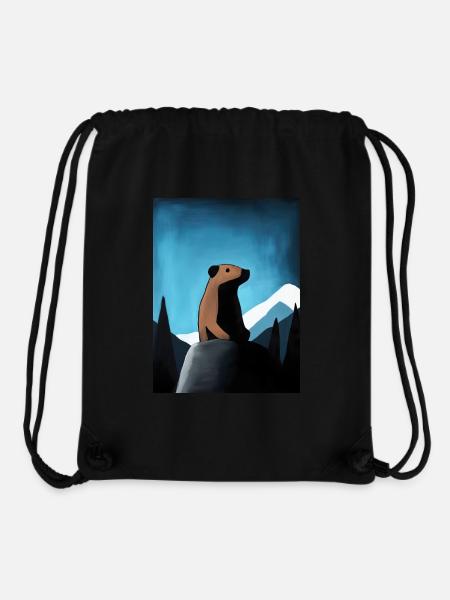 Marmot in Mountain Landscape | Painting - Stanley/Stella recycelter Gym Bag - Schwarz