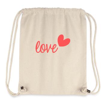 LOVE. MA CHERIE. MON CHERI. CHERI. I LOVE YOU - Sac à cordon recyclé Stanley/Stella - blanc naturel - Devant