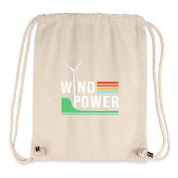 Windrad Windenergie Windkraft - Stanley/Stella recycelter Gym Bag - Naturweiß - Vorne
