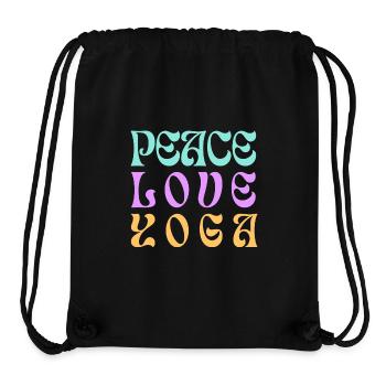 PEACE LOVE YOGA - Stanley/Stella recycelter Gym Bag - Schwarz - Vorne