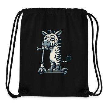 Zebra Roller Kickroller Lustiger Comic - Stanley/Stella recycelter Gym Bag - Schwarz - Vorne