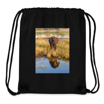 elephants at the water in Namibia Africa - Stanley/Stella Recycled Gym Bag - black - Front