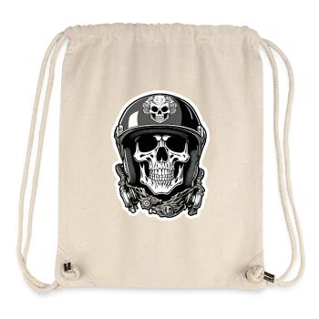 Totenkopf - Skelett - Totenkopf - Motorradhelm - Stanley/Stella recycelter Gym Bag - Naturweiß - Vorne