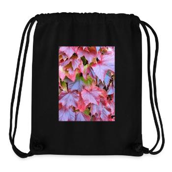 Rote Herbstblätter Reben Herbst Blätter Laub Photo - Stanley/Stella recycelter Gym Bag - Schwarz - Vorne