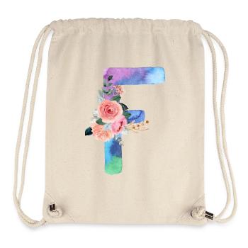 Lettre f watercolor - Sac à cordon recyclé Stanley/Stella - blanc naturel - Devant
