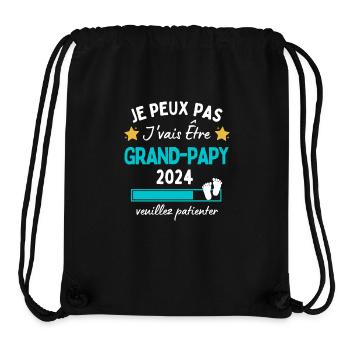 Je peux pas j'vais être Grand-Papy 2024 Futur Papi - Sac à cordon recyclé Stanley/Stella - noir - Devant