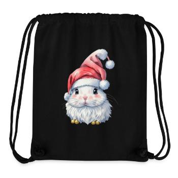 Cute Christmas Rabbit - Stanley/Stella Recycled Gym Bag - black - Front