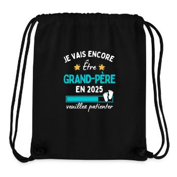 Je Être Grand-père en 2025 Cadeau Futur Papy - Sac à cordon recyclé Stanley/Stella - noir - Devant