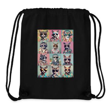 Coole Katzen - Stanley/Stella recycelter Gym Bag - Schwarz - Vorne