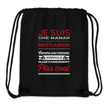 Je suis une maman motarde - Sac à cordon recyclé Stanley/Stella - noir - Devant