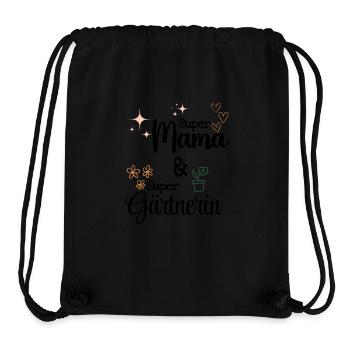 Meilleur cadeau Super Mom Gardener Mom pour la fête des mères - Sac à cordon recyclé Stanley/Stella - noir - Devant