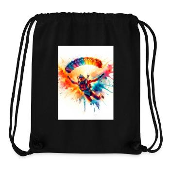 Aquarell Fallschirmspringer - Stanley/Stella recycelter Gym Bag - Schwarz - Vorne