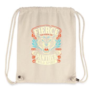 Féroce Panthère Ancienne École Tatouage Sauvage - Sac à cordon recyclé Stanley/Stella - blanc naturel - Devant