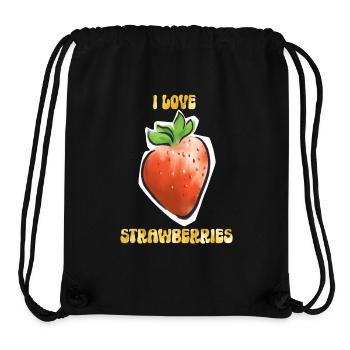 Erdbeere - Gold - Stanley/Stella recycelter Gym Bag - Schwarz - Vorne