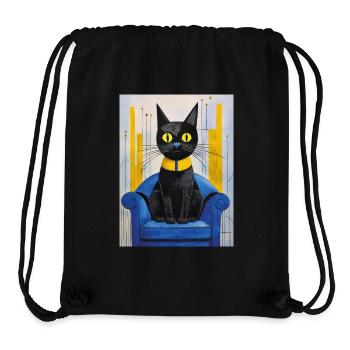 Le chat - Sac à cordon recyclé Stanley/Stella - noir - Devant