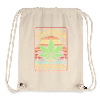 Jardin d’Euphoria Rétro Cannabis Feuille et étoiles - Sac à cordon recyclé Stanley/Stella - blanc naturel - Devant