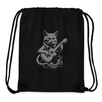 Weiße Steampunk Powerkatze - Stanley/Stella recycelter Gym Bag - Schwarz - Vorne