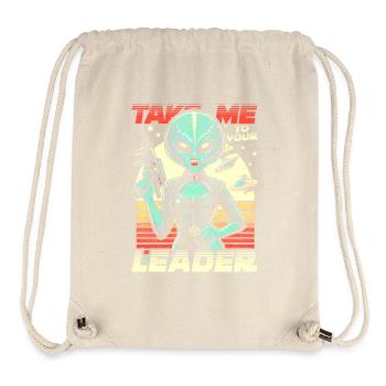 Sexy Alien Retro Comic - Emmenez-moi à votre leader - Sac à cordon recyclé Stanley/Stella - blanc naturel - Devant